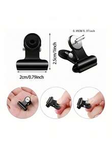 10pcs/20pcs Thumbtacks Pushpin Clips With Pins, Thumbtack Fixation For School, Arts & Crafts, Photo File On Notice Board, Partition Wall Without Holes (Black)