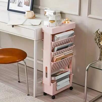 Organizador móvil de plástico de varios niveles, carrito de almacenamiento móvil ahorra espacio para libros, suministros y artículos esenciales, adecuado para 9995 escenarios de uso, organización móvil, carrito multiusos, carretilla ligera, material fácil de limpiar, caja de almacenamiento con ruedas, estudiantes, trabajadores de oficina