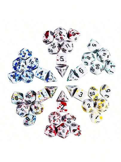 7 delar/set i låda, blodiga tärningar, bordsrollspelstärningar (TRPG), polyedriska bordsspelstärningar, lämpliga för rollspelstärningar (RPG)