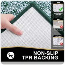 Bathroom Rugs 24x16, Extra Soft And Absorbent Microfiber Bath Mat, Non-Slip, Machine Washable, Quick Dry Shaggy Bath Carpet, Suitable For Bathroom Floor, Tub, Shower (Small, Blackish Green){Inchcolor_nameinch:InchBlackishGreenandWhiteinch,Inchsize_nameinch:Inch24\Inchx16\Inchinch} - 黑色,綠色和白色 - 查看 6