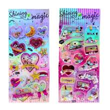 1pc/4pcs/12pcs Reusable 3D Stickers - Shiny Metallic Glitter Shaker Stickers, Suitable For Scrapbooking, Journals, Sticker Albums, Diaries, Envelopes, DIY Crafts, Cartoon Embossed 3D Stickers, Fun & Cute Crystal Design Stickers (Random Style) - Multicolor - View 7