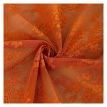 Lace Terracotta Curtains 96 Inches Long 2 Panels Rust Bay Window Curtains For Bedroom Restroom Rod Pocket Light Filtering Fall Curtains For Living Room 8 FT Farmhouse Boho Decor 52Wx96L Terracotta - Multicolor 621 - View 5