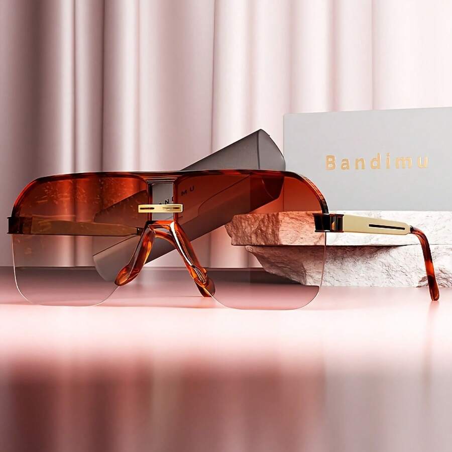 New Style Personality  Fashion Glasses For Men And Women Casual High-End Retro Brand Glasses - [紅色的] - 查看 1