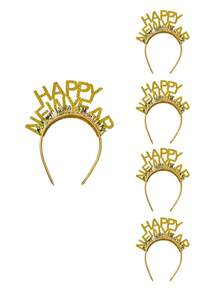 5pcs/1pc Non-Woven Christmas & New Year 2026 Party Headband, Photo Prop - Multicolor - View 10