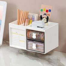 1pc Multi-Layer Drawer Storage Box, Cute Rabbit Desk Organizer Box, Suitable For Office, Home, School, Dorm, Cosmetic Storage, Birthday Gift - Multicolor - View 7