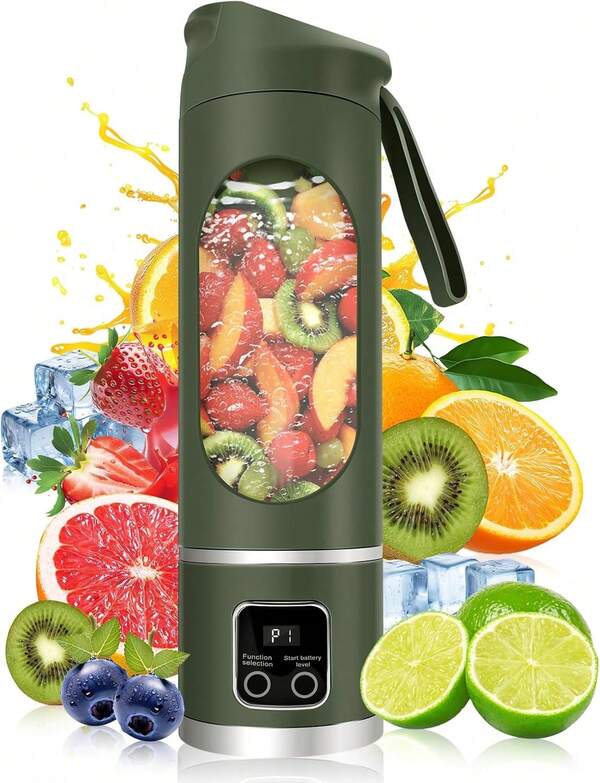 Portable Blender Personal Electric USB,500ML Portable Juicer Shakes And Smoothies Blender,Small Blenders,Mixing,Compact,Convenient And Versatile (Green)