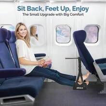 1 Pack No - Collapse Airplane Foot Hammocku2013Adjustable Foot Hammock Plane Travel With Thick Base, Lightweight Travel Footrest Office, FlightsBlack - Black + 1PCS - View 3