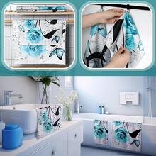 3 Pack Teal Gray Towels Set For Bathroom Turquoise Towels For Bathroom Spring Floral Bath Towels Butterfly Hand Towel Absorbent Fingertip Towel For Kitchen Hotel Home Beach Gym Spa{Inchcolor_nameinch:InchBlueinch,Inchstyleinch:InchBlackinch} - ĐenĐen - Xem 5