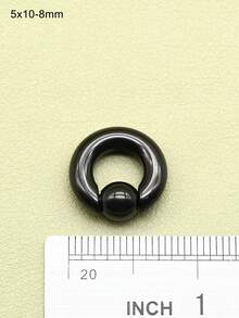 1 sztuka, nowy, gotycki, czarny, chirurgiczny pierścień ze stali nierdzewnej, pierścień do przekłucia przegrody nosowej, kolczyk do nosa, hip-hopowe kulki sprężynowe, okrągły sztanga dla kobiet i mężczyzn, seksowny pierścień BCR Piercing PA, super biżuteria do ciała, ekspander do uszu Helix, 12G-00G- 0,48 cala, duży rozmiar