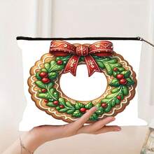 9 piezas, bolsa de maquillaje con estampado de muñeco de nieve y hombre de jengibre navideño y calcetines navideños, bolsa de cosméticos con cremallera y bolsa de artículos de tocador, estilo bohemio, bolsa de medicina reutilizable con tema de dibujos animados, bolsa para lápices, bolsa de almacenamiento, para la escuela, decoración del hogar de verano, bolsa de aperitivos, 9 pulgadas x 6 pulgadas