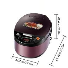 Olla arrocera, edición de gran capacidad, 5 litros, 900 W, control táctil inteligente, recipiente interior antiadherente con función para mantener el calor. Recomendada para cocinar en casa. - Tipo de Enchufe A USA (110-127V) - Ver 3