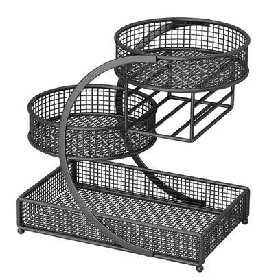 3-Tier Countertop Cosmetics & Skincare Organizer, Black