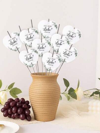 50pcs Eucalyptus Leaves Style Wedding Sparkler Tags, Heart Shaped Wedding Gifts Tags, Rustic Kraft Wedding Party Favors Tags, Elegant Wedding Gifts Label Tag Greeting Card, Craft Paper Sleeves For Ceremony Grand Exit, Anniversary, Engagement Event, Wedding Decor, Romantic Wedding Decorations, Bridal Shower Wedding Party Supplies, Wedding Accessories, Valentine's Day Decor