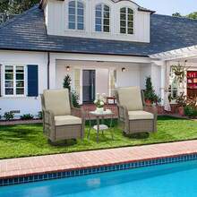 Outdoor Table & Chair Sets - Gray + Apricot - View 4