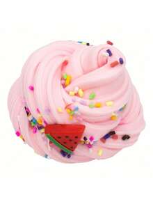 1 pièce Slime au beurre de cookie blanc 100 ml - Parfumé à la pastèque, non collant, élastique. Convient pour les cadeaux de fête pour enfants, les filles, les garçons, les jouets anti-stress. Slime moelleux, kit de slime multicolore, activateur de slime - Multicolore - Voir 3