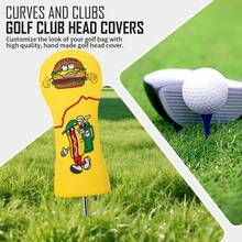Delicious Hot Dog Cartoon Design Golf Club Head Cover, Fashionable Golf Club Head Cover, Embroidery Design, Durable And Dust-Proof, Provide Best For Golf Club - Yellow - View 7
