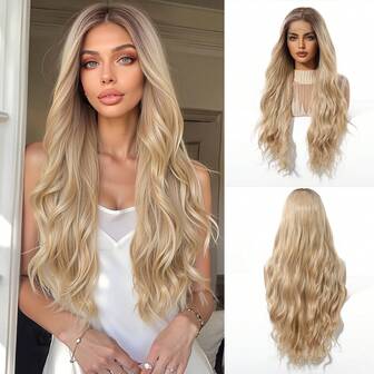 13*3.5 Inch High Definition Lace Front Breathable Curly 26 Inch Wig Without Bangs, Heat Resistant Synthetic Hair (Same Style, Different Colors, Suitable For Female Cosplay, Festivals, Y2K, Halloween)