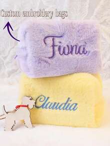 Borsa per il trucco personalizzata per damigelle, borsetta ricamata, regalo unico per il festa nuziale, regalo per lei, regalo per damigelle, borsa personalizzata. Borsa da toilette impermeabile, regalo per Natale, Ringraziamento, Festa della Mamma, San Valentino, miglior borsa cosmetica, anniversario, borsa da toilette regalo di compleanno - Multicolore - Visualizzare 7