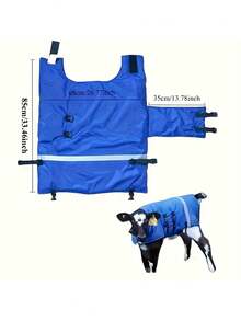 This Thick Wool-Lined Leg Warmer Provides Warmth And Cold Protection. Leg Wear Helps Improve The Survival Rate Of Newborn Animals. Suitable For Male And Female Calves, Foals, And Lambs. - Blue - View 1