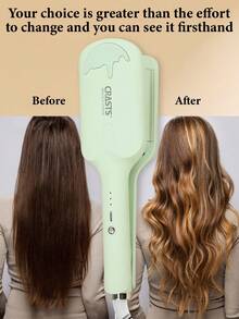 CRASTS 卷发棒，波浪卷发器，打造大卷发造型，法式水波纹卷发，三管电动卷发器带显示屏，温度可调 - 日規A型插(100V) - 查看 7