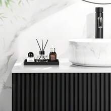 Silicone Bathroom Vanity Tray Rectangle Soap And Sponge Holder Kitchen Sink Organizer For Scrubber, Lotion Bottles, Perfume, Jewelry, Candle, Key Trinket Ring, Black, Gifts For Women Stocking Fillers Personalised Gifts Christmas Decorations - Multicolor - View 6