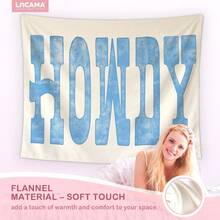 Lacama Blue Coastal Western Tapestry,Western Decor Howdy Wall Art For Bedroom Home Room Dorm, Cowgirl Room Decor, Country Print Tapestries For Teen Girls & Women - Nhiều màu - Xem 2