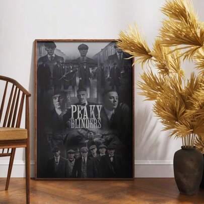 1 件帆布印刷海报墙画，电视剧粉丝礼物，黑帮剧无框装饰画，《谢尔比兄弟》，复古剧集，犯罪剧粉丝礼物