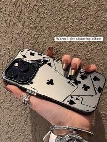 1pc Black Poker Card Pattern Personalized Mobile Phone Case Compatible With Apple 16, 15, 14, 13, 12, 11 Pro Max, Also For Series Waterproof Shockproof Anti-Fall Scratch Resistant-For-Your-New- - 1pc - 查看 2