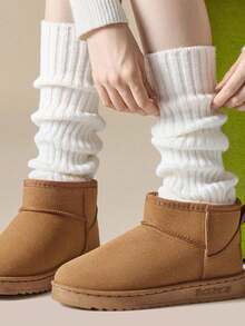 1/3/5/10/20/30 Pairs Of Women's Leg Warmer, White Knitted Warm Calf Socks, Suitable For Autumn And Winter. Women's Slouch Socks, Warm, Prevent Air Leakage At The Cuffs, Chunky Knit Detail Soft Warm Keeping & Fashionable Layering Function Autumn And Winter, Warm And Comfortable,White Leg Warmers Leg Warmers - Multicolor - View 2