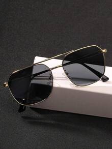 一副男女通用欧美街头风双梁时尚眼镜，锌合金镜框 - 时尚眼镜，适合日常通勤和度假佩戴