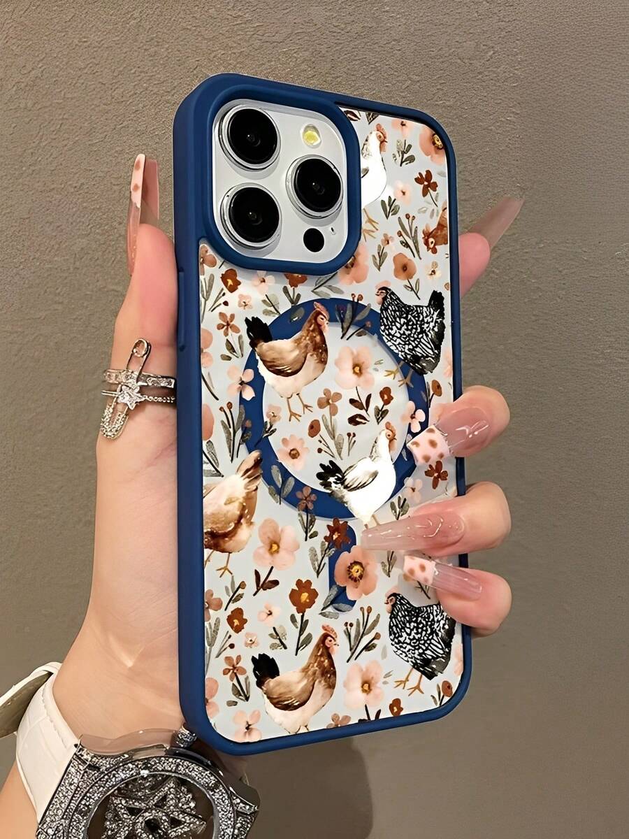 This Adorable Magnetic Case Features A Chick Nestled Among Flowers. It's Lightweight, Drop-Resistant, And Stylishly Designed For Girls. It's Suitable For IPhone 17, 17 Air, 17 Pro, 17 Pro Max, 16, 15, 14 Pro Max, 13, 12, 11 Plus, And The Galaxy S22/S23/S24/25 Ultra/FE+. It's A Shockproof Acrylic Cover For Smartphones, A Protective Magnetic Case For Cell Phones, And An Aesthetic Resistance Case. - Nhiều màu - Xem 1
