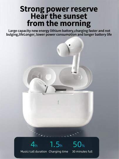 Wireless Earbuds, In-Ear Design, Noise Reduction, Hi-Fi Stereo Audio Quality, No Delay, Touch Sensor, Suitable For Sports, Compatible With Android/A Irpods And Other Smartphones