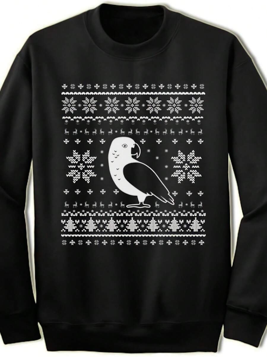 African Gray Parrot Cistmas Sweater Sweatshirt. Ugly Xmas Sweater. Bird Owner Sweater. - 款式8 - 查看 1