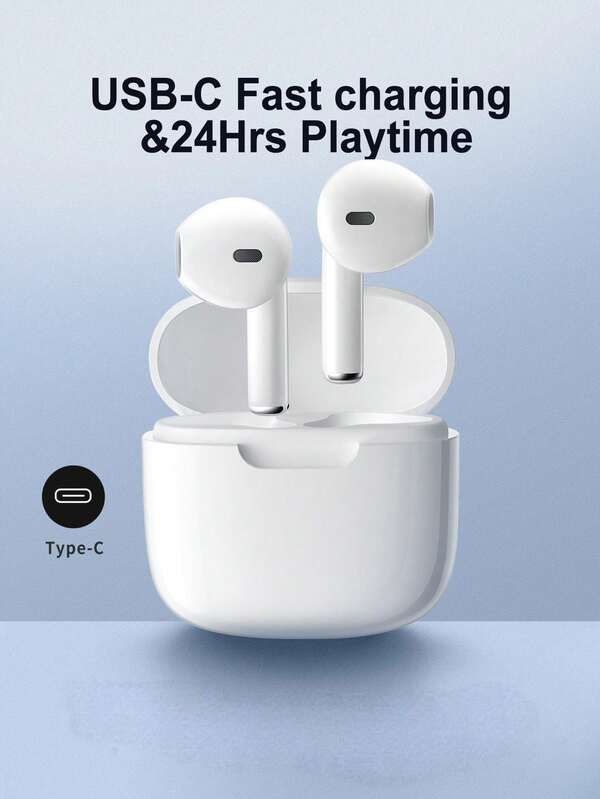 Auriculares inalámbricos, diseño intrauricular, reducción de ruido, calidad de sonido estéreo Hi-Fi, sin retraso, sensor táctil, adecuado para deportes, compatible con Airpods y otros teléfonos inteligentes, duración de la batería (180mAh), nombre Bluetooth "TWS"