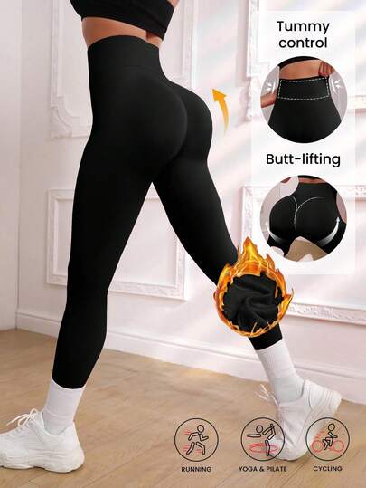 Lynfun Women's Thermal Lined Leggings, High Waist Skinny Fit Thermal Tights For Workout, Soft & Thick Yoga Pants For Autumn/Winter