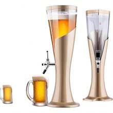 Beer Tower 3L/100oz Beverage Dispenser With Fluent Spigot & Ice Tube,Margarita Tower, Mimosa Tower, Tabletop Liquor Drink Dispenser For Parties, Bars, Pubs, Restaurants - 1 - View 1