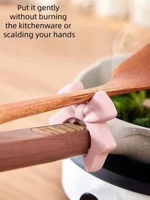 1个硅胶蝴蝶勺托，厨房防溢勺架，可清洗重复使用，耐热餐具架，可移动收纳架 - 彩色 - 查看 5