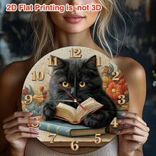 Non-Electric 2D Flat Cat Theme Round Wooden Wall Clock, Farmhouse Style Home Decoration Clock, Suitable For Kitchen, Bedroom, Office - Perfect Autumn Winter Christmas Gift, 24.89x 24.89cm , 2D Flat, Wall Clock Decoration, Clock Wall Decoration, Wall Clock Wall Mount, Self-Adhesive Wall Decoration Clock, Wall Clock Pendant, Decorative Wall Hanging Analog Clock, Clock Wall Sticker, Clock Analog Beautiful Wall, Desktop Clock Decoration, Exquisite Unique Retro Wall Clock, Cool Unique Retro Style Fun Wall Clock, Minimalist Style Wall Clock, Mural Wall Clock, Elegant Room Decoration Clock, Home Decoration Creative Design Clock, Retro Decorative Christmas Wall Clock, Clock Aesthetic Wall, Elegant Silent Wall Clock, Kitchen Decoration, Rural Charm, Handmade Clock - Nhiều màu - Xem 8