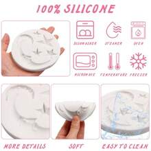 Moon Stars Silicone Fondant Molds Chocolate Candy Baking Molds For Gumpaste Sugarcraft Tool Cake Decorating Tools Epoxy Resin DIY Polymer Clay - 灰色YN187 - 查看 3