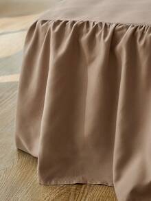 1 件基本款轻质荷叶边床裙，经典款式，柔软时尚，100% 超细纤维，15 英寸长，卡其色。适用于家庭床上用品和学校床上用品宿舍必需品，可机洗，经 Oeko-Tex 认证 - 卡其色 - 查看 4