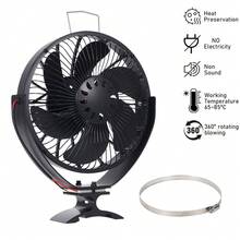 6叶片壁挂式立式壁炉风扇热能炉灶风扇带保护罩隔热罩静音 - 10.5x5.5x25cm - 查看 1