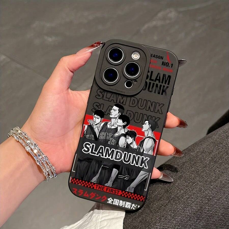 Funda para teléfono con el popular anime S-Slam D-, compatible con los modelos de 17, 16E, 16, 15, 14, 13, 12, 11, Pro,,, X, XR, XSMAX, 8 y Plus, diseñpara ser suave y anti-caídas con una cubierta trasera de TPU.17 17promax - Negro - Ver 1