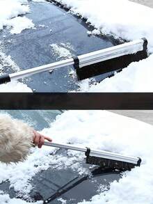 1个可伸缩汽车雪铲：冬季除冰除雪工具，扫地刮雪，轻松清除积雪，确保驾驶员视野清晰，可伸缩设计，便携不占空间，清洁工具，扫帚 - 彩色 - 查看 6