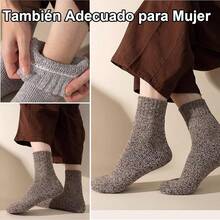 Calcetines Termicos Hombres, 5 Pares Gruesos Calcetines Invierno con Rizo Suave, Transpirables y Antisudor Calcetines Lana para Senderismo Running Esquiar Deportes - Tubo Medio - Ver 4
