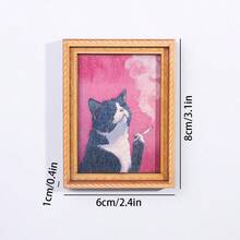 1pc Wooden Photo Frame Refrigerator Magnet, Suitable For Home, Office, Study Room Refrigerator Decoration - Refrigerator Magnet - Multicolor - View 8