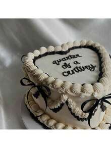 20pcs Bow Ribbon Cake Decorations, Black Silk Cake Skirt, Graduation Ceremony Cake Toppers, Decorate Your Cake, Birthday Party Tabletop Decor