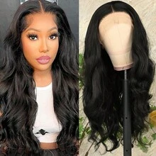 13X4 Light Blue Long Body Wave Lace Front Wig 28" Long Wavy Wigs Glueless Free Part 180% Density Blue Wavy Hair With Adjustable Straps & Combs Heat Resistant Blue Color Loose Wave Synthetic Hair Replacement Wigs For Women Perfect For Daily Wear Parties & Special Occasions - màu đen - Xem 2