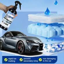 H4Cacle 融冰喷雾防冻剂和融雪剂冰箱冷冻室挡风玻璃除冰剂喷雾融雪剂冬季汽车和家居快速解冻冰雪去除剂玻璃冷冻窗户防冰防霜 - H458 - 查看 10