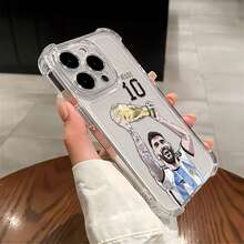 Funda para teléfono con temática de campeonato con diseño de trofeos y motivos deportivos. Compatible con , , OPPO,  17,  16,  16 ProMax,  15,  15 ProMax,  14,  13,  12 y  11 Pro. Fabricada en TPU, ofrece protección a prueba de golpes. Es un regalo ideal para familiares, amigos, niños, cumpleaños, Halloween, Navidad, parejas y San Valentín. - transparente - Ver 4