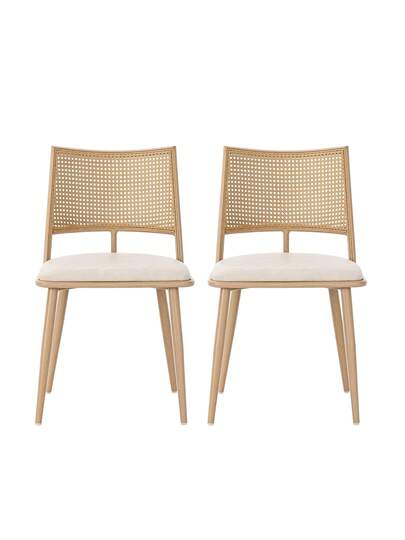 Pu Seat Cushion Rattan Chair, Beige, Black, Pieces, Restaurant, view 4